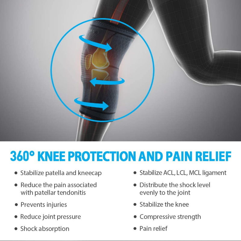 Copper Fit Elite Knee Compression Sleeve Knee Support Brace Size L/XL or S/M