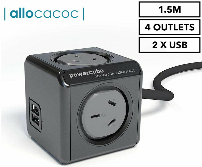 Allocacoc 5-Outlet/4-Outlet 1.5m/3m or 2x USB Original Extended PowerCube
