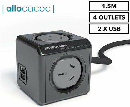 Allocacoc 5-Outlet/4-Outlet 1.5m/3m or 2x USB Original Extended PowerCube