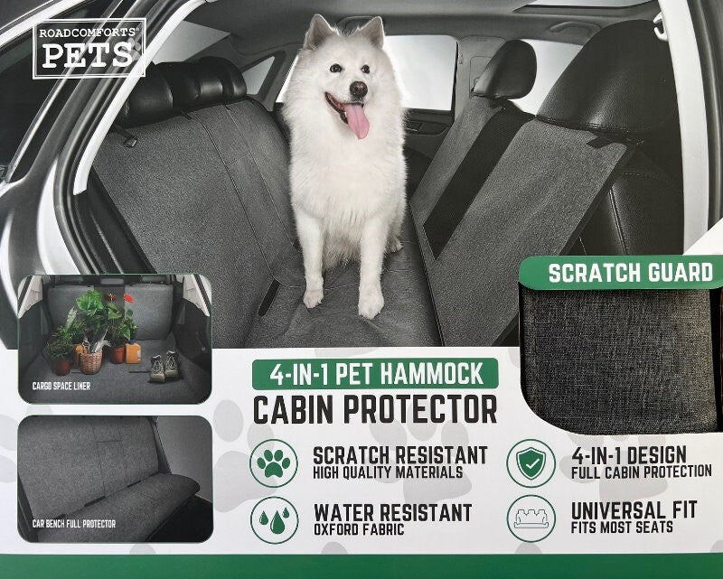Road Comfort Pet 4-In-1 Dog Car Seat Cover Protector Durable Nonslip Hammock