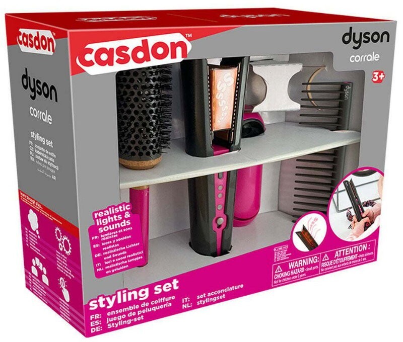 Casdon Dyson Toy Corrale Hair Straightener Styling Set Safe Toy Lights & Sounds