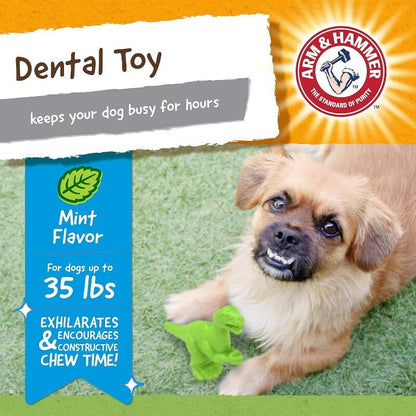 Arm & Hammer 4 Pack Nubbies Dental Chew Toy for Dogs Bone, Orion, TriBone, T-Rex