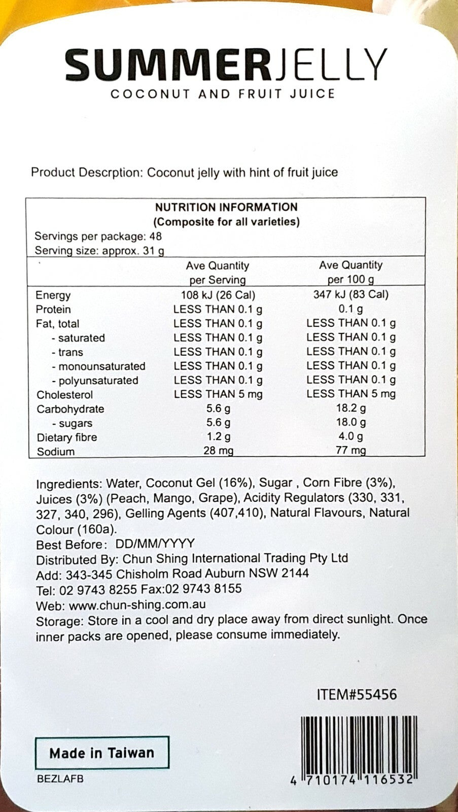 Summer 48 Coconut Fruit Juice Portable Grape Mango Peach Kid Healthy Jelly Snack