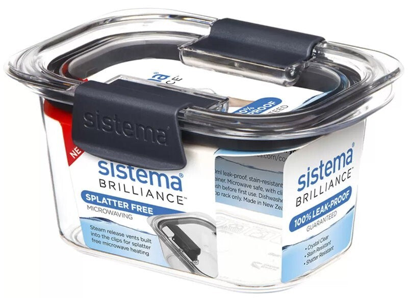 Sistema Brilliance 14 Piece Food Storage Set with Lids - Leak Proof, BPA Free