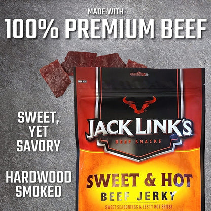 Jack Link's Sweet & Hot Beef Jerky Premium Grass-Fed Beef Protein Snack 310g NZ