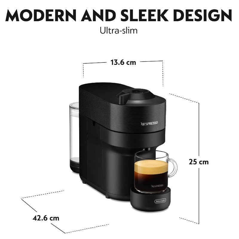 Nespresso Vertuo Pop Deluxe Coffee Machine Aeroccino3 Milk Frother by De'Longhi