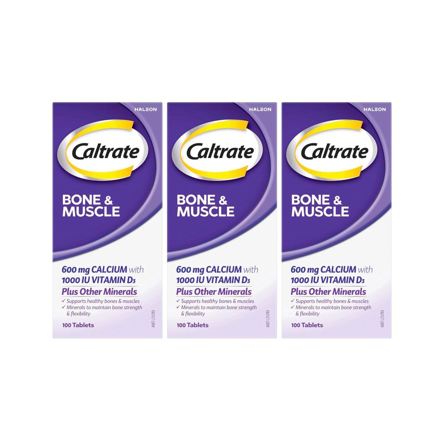 Caltrate Bone & Muscle Health Support Muscle & Bone Strength Calcium 300 Tablets