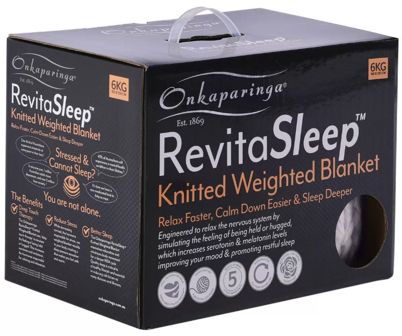 Onkaparinga Revita Sleep Hand-Knitted Weighted Blanket 6kg - Relax, Sleep Deeper