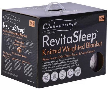 Onkaparinga Revita Sleep Hand-Knitted Weighted Blanket 6kg - Relax, Sleep Deeper