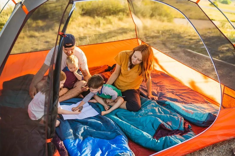 Kelty 4 Person Freestanding Rumpus Tent for Car Camping w/ Extra Large Vestibule