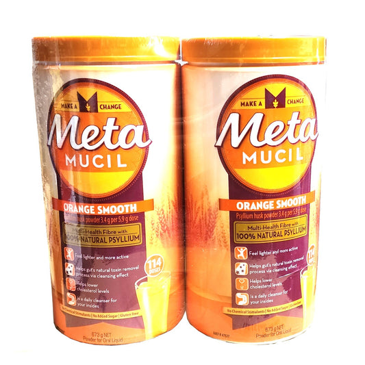 Metamucil Daily Fibre Supplement Natural Psyllium Orange Smooth 228 Doses 1.35kg