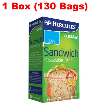 Hercules Resealable Sandwich Bags Freezer & Microwave Safe, BPA Free, Food Fresh