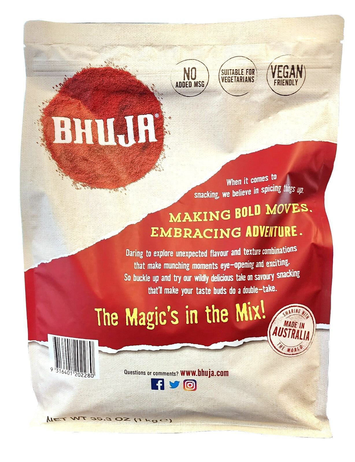 1kg Majans Bhuja Original Mix Large Peas & Peanut Gluten-Free Vegan Snack No MSG