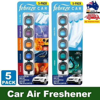Febreze 5-Pack Mini Car Air Freshener Vent Clips Scents 5 x 2mL Up to 150 Days
