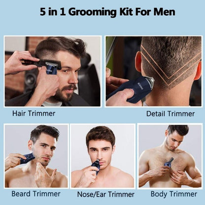 MARSKE 5-in-1 Professional Rechargeable Hair Clipper Multi Grooming Kit