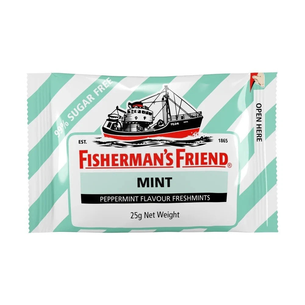 12 x 25g Fisherman's Friend Peppermint Flavour Freshmint Vegan Halal Kosher Mint