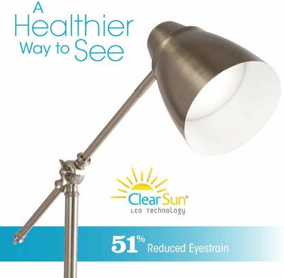 Ottlite Harmonize Metal LED Desk Lamp with USB charging reduces eyestrain by 51%