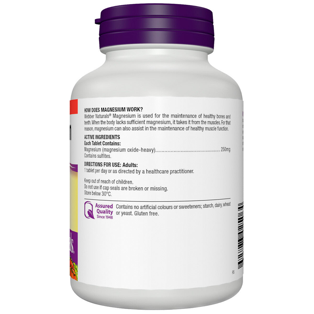 Webber Natural Magnesium 250mg Maintain Muscle Function Bone Support 150 Tablets