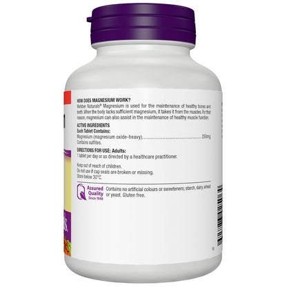 Webber Natural Magnesium 250mg Maintain Muscle Function Bone Support 150 Tablets