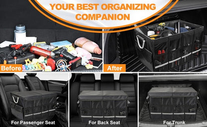 Eurow 65L Automotive Trunk Organizer Car Boot Storage Collapsible Aluminium Hand