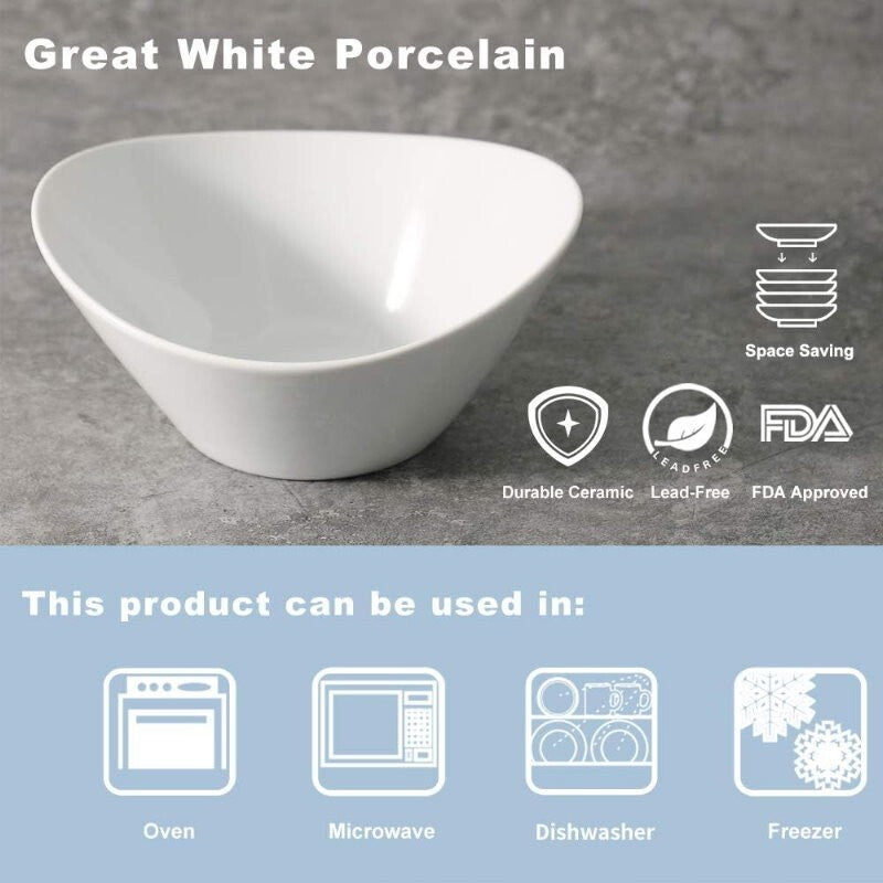 Over & Back 4 Piece Porcelain Serving Bowls Set 1.2L Oven & Dishwasher Safe