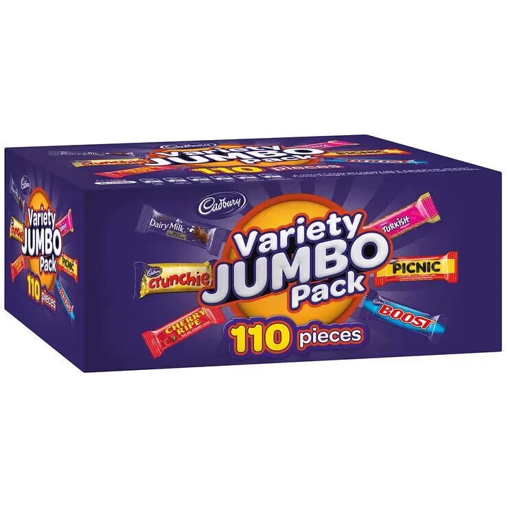 Cadbury Variety Milk Chocolate Sweet Box Crunchie Boost Picnic Treat 110pc 1.6Kg