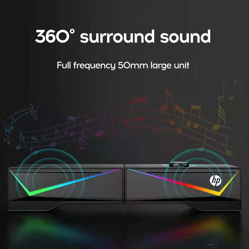 HP DHE-6005 Desktop RGB Multimedia Soundbar Speaker Gaming Stereo Surround
