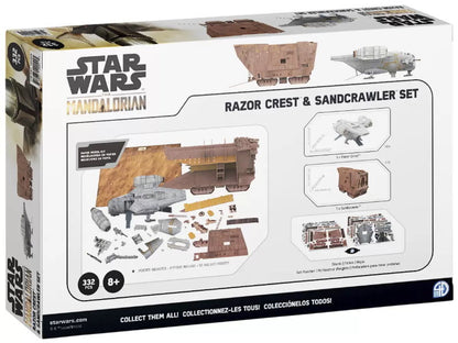 Star Wars Mandalorian Paper Model Kits Razor Crest & Sandcrawler Set 3D Puzzle