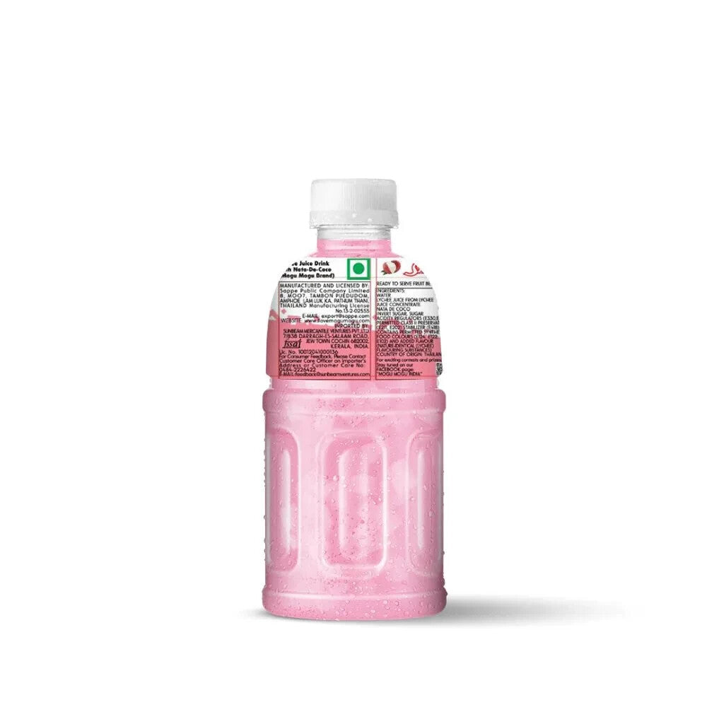 6 x 320ml Mogu Mogu Lychee Flavoured Kids drink with Nata De Coco Coconut Jelly