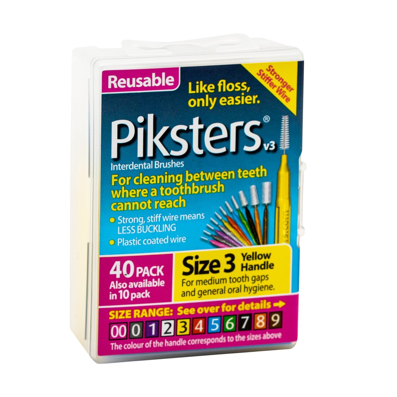 120 x Piksters Interdental Brushes Oral Dental Floss Size 3 Teeth Clean Pick