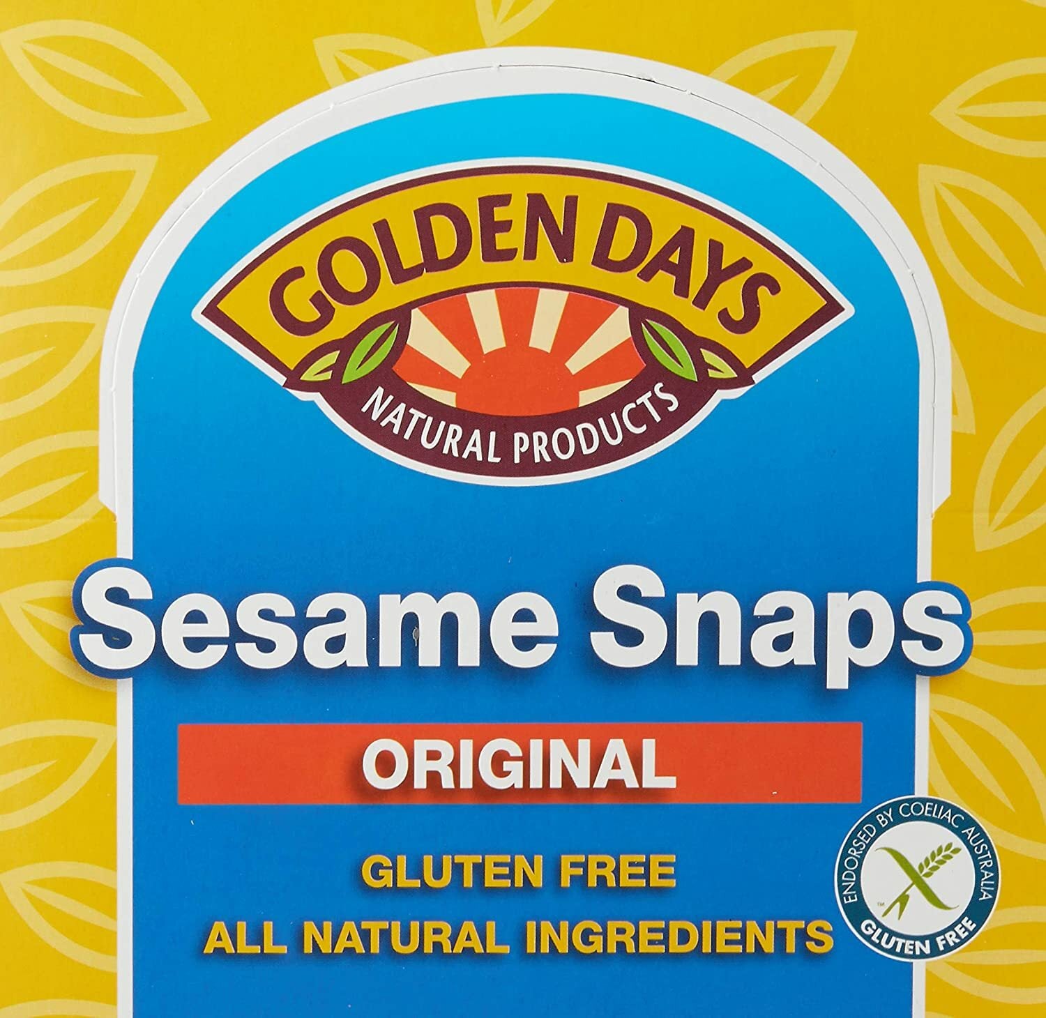 Golden Days Sesame Snaps 36x40g Natural Ingredient Gluten Free Kids School Snack