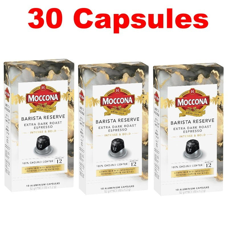 Moccona Barista Reserve Extra Dark Roast Espresso Coffee Capsules for Nespresso