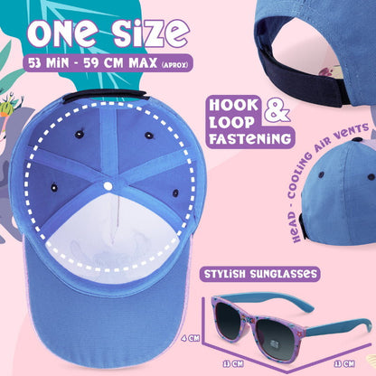 DISNEY 3pc Sunglasses, Cap & Drawstring Bag Set - Barbie, Frozen, Princess