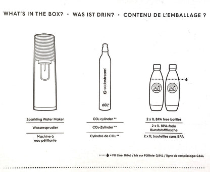 Sodastream Terra Sparkling Water Drink Maker Mega Pack Soda Stream Machine 2x1L