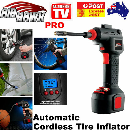 Air Hawk / Air Work Pro Automatic Cordless Tire Inflator Portable Air Compressor