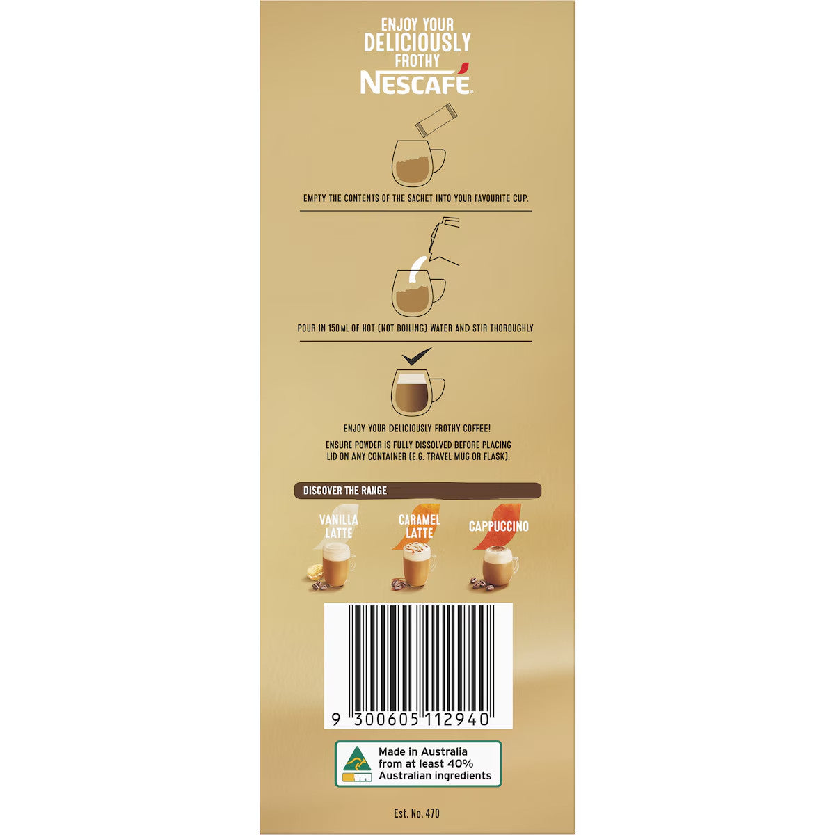 Nescafe Instant Coffee Stick Creamy & Frothy Mocha Cocoa Drink 78 x 16.5g Sachet