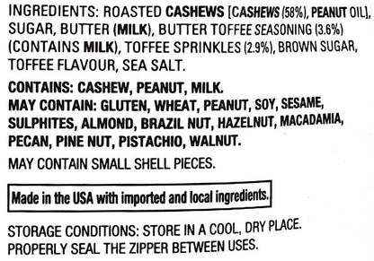 Butter Toffee Flavoured Roasted Cashews Kosher Healthy Sweet Snack 680g US Made