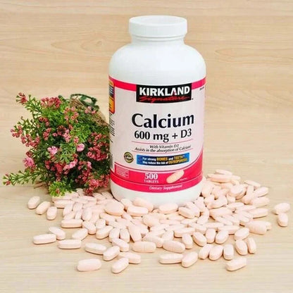 Calcium 600mg + Vitamin D3 500 Tablet Supplement Support Strong Bones & Teeth