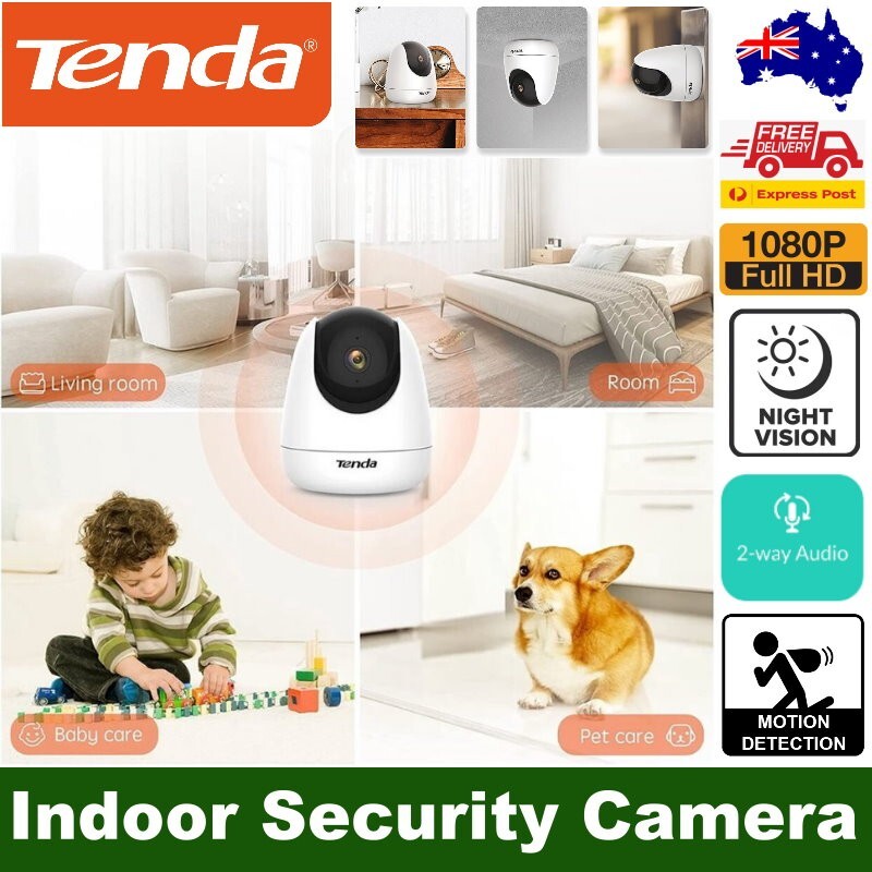 Tenda 1080P 2MP Wireless Pan/Tilt Security IP Camera Baby Monitor Night Vision