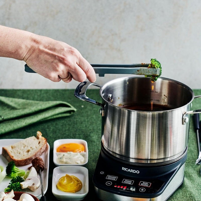 Ricardo 11 Pieces Electric Fondue & Hot Pot Set 3L with 8 Color-Coded Forks