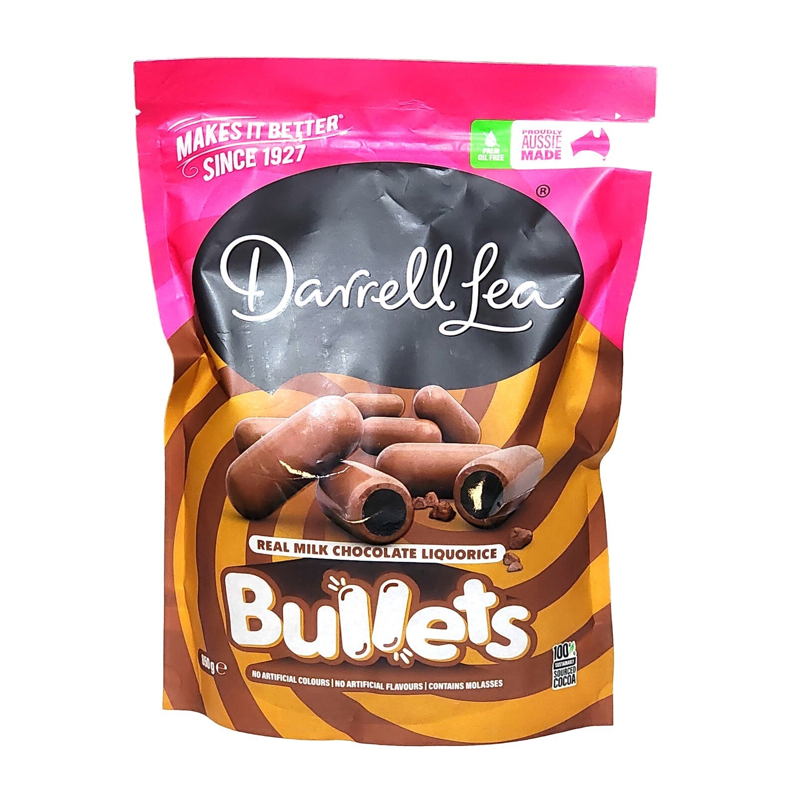 Darrell Lea Milk Chocolate Molasses Liquorice Bullets 1.7Kg Bag Kids Sweet Choco