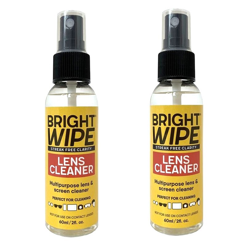 2 x 60ml BrightWipe Eye Glasses Sunglasses Lens Cleaner Spray Bottle Streak Free
