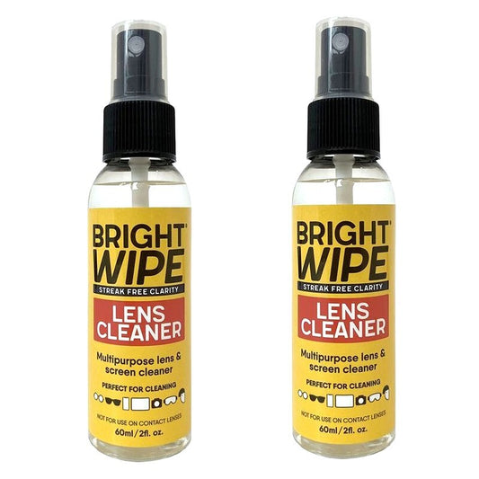 2 x 60ml BrightWipe Eye Glasses Sunglasses Lens Cleaner Spray Bottle Streak Free