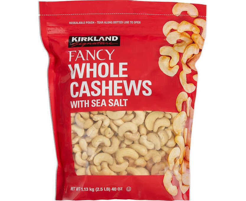 Whole Premium Quality Cashews Sea Salt Nuts Vegan Kid School Lunch Snack 1.13Kg