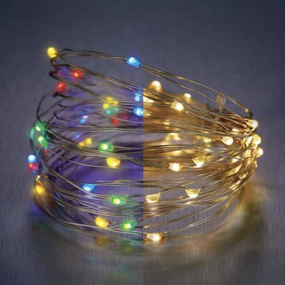 Philips 8 Functions Dual Colour Battery Operated 50 LED Micro Lights Color Chang