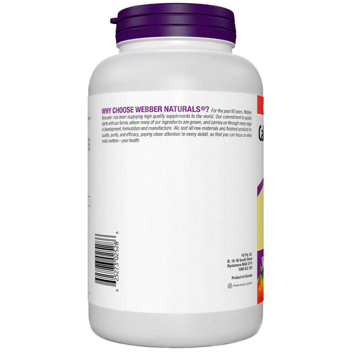 Webber Natural Calcium Magnesium and Vitamin D Bone Muscle Support 250 Tablets