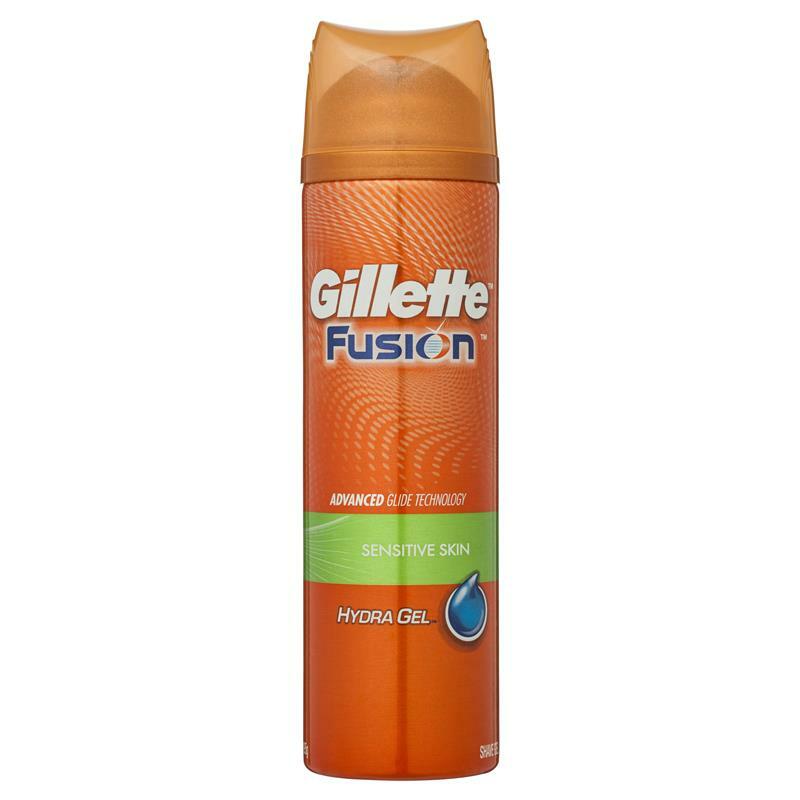 3 x 195g Gillette Fusion Mens Sensitive Shaving Shave Gel Skin Care Aloe Vitamin