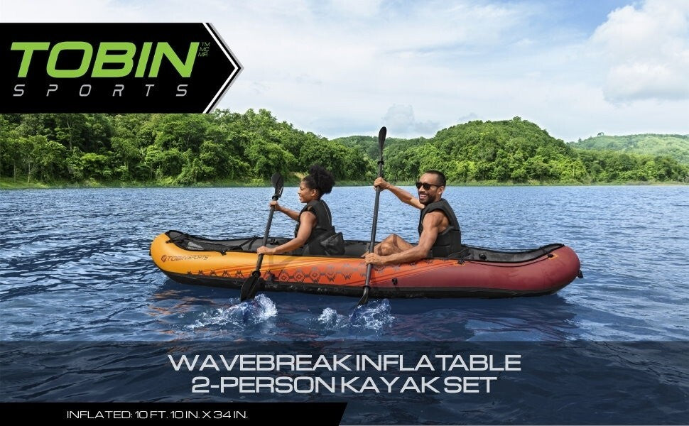 Tobin Sports Wavebreak Inflatable 2-Person Kayak 3.3 x 0.86M