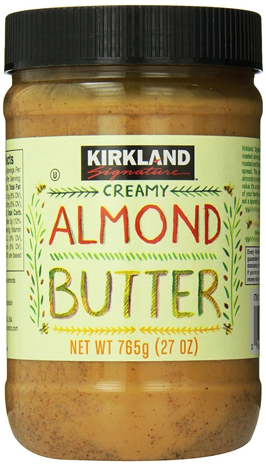 Creamy Smooth Roasted Almond Butter Pantry Spreadable Classic Bread Snack 765g