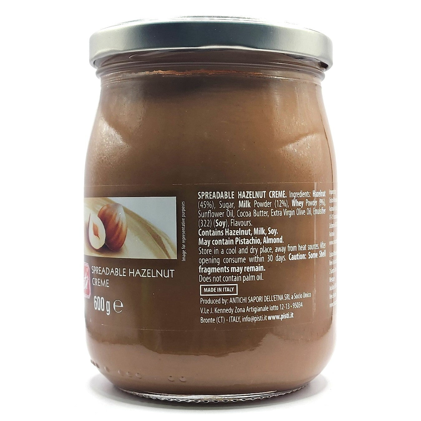 Pisti Premium Italian Hazelnut Creme Bread Spreadable Gourmet Cream Paste 600g